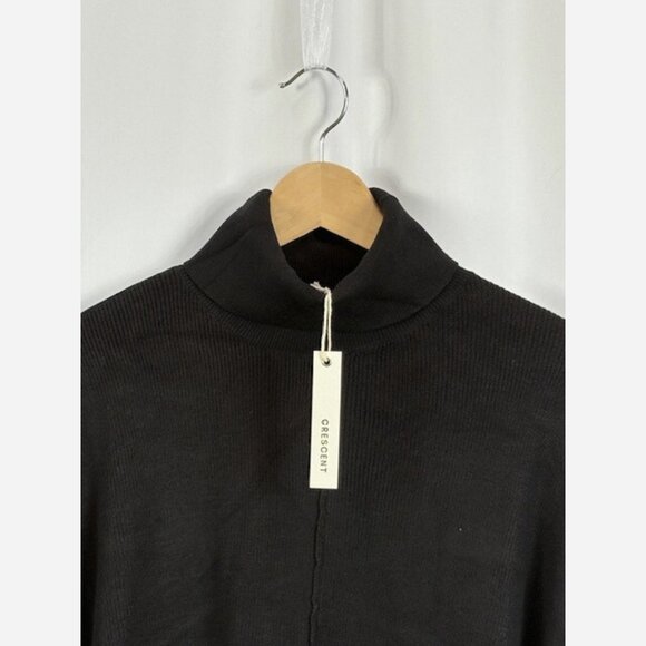 Black Turtleneck Sweater with Dolman Sleeves - Picture 5 of 9